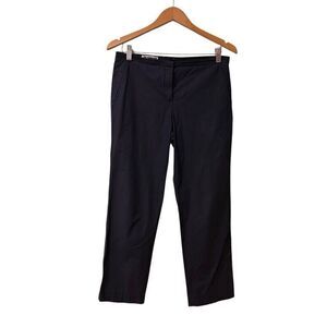 Jil Sander Womens Slim Leg Pants Size 38 US 6 Navy Blue Cotton Blend Carrier